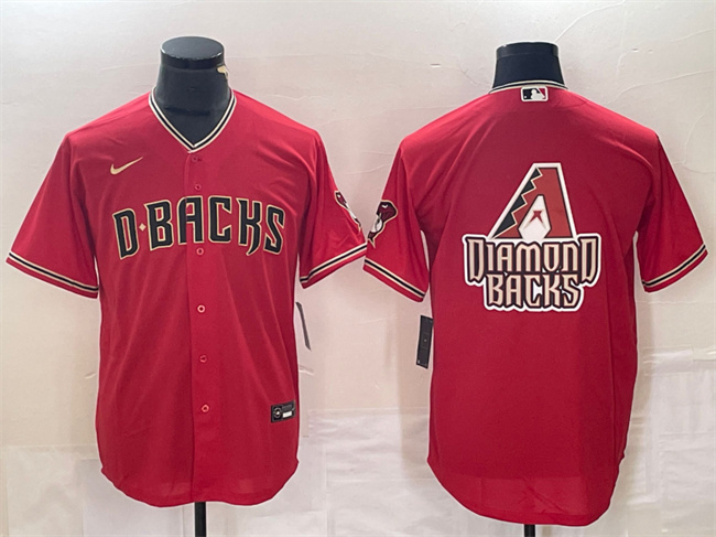 Men's Arizona Diamondbacks Red Team Big Logo Cool Base Stitched Baseball Jersey